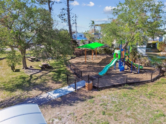 community play area with fence