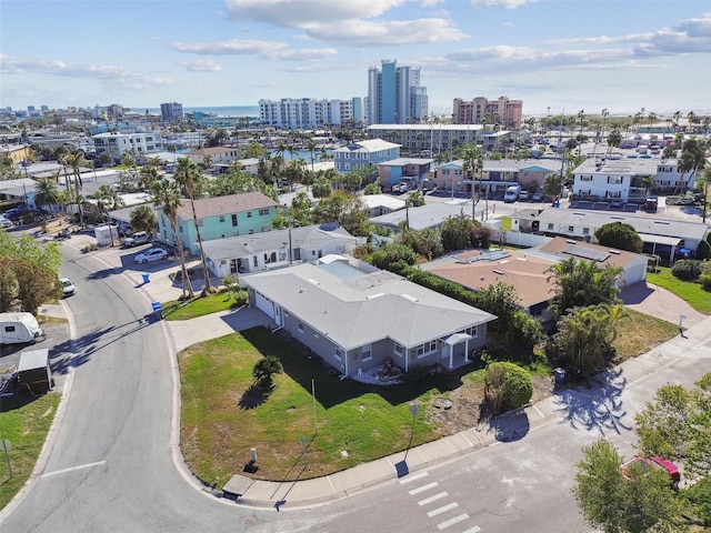 drone / aerial view with a view of city