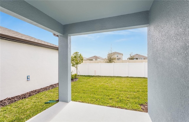 view of yard featuring fence