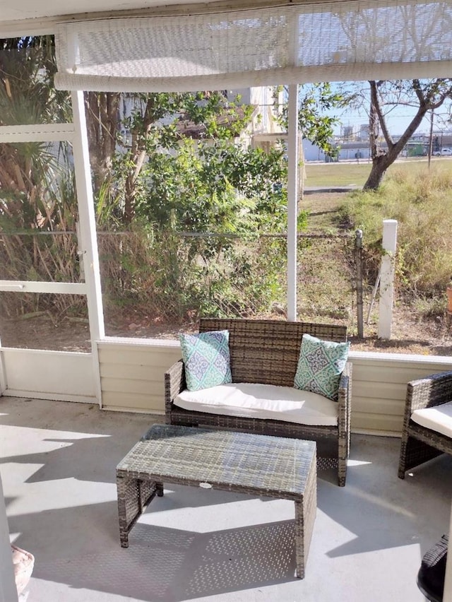 sunroom with plenty of natural light