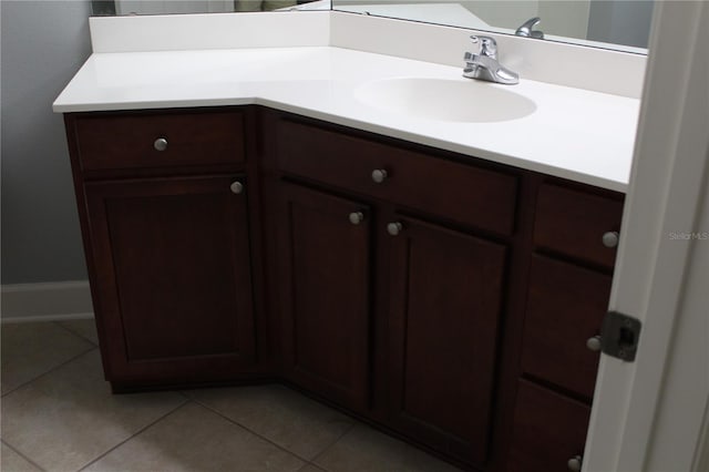 bathroom featuring tile patterned flooring and vanity