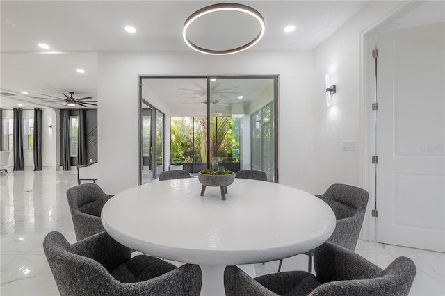 dining area with a wealth of natural light