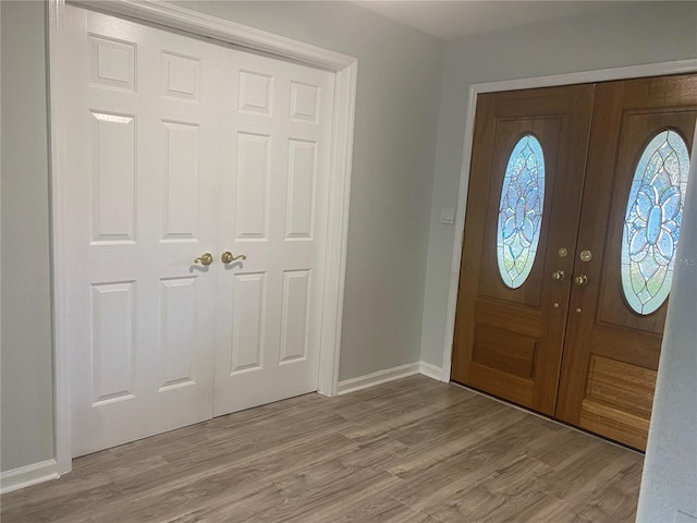 entrance foyer featuring light hardwood / wood-style floors