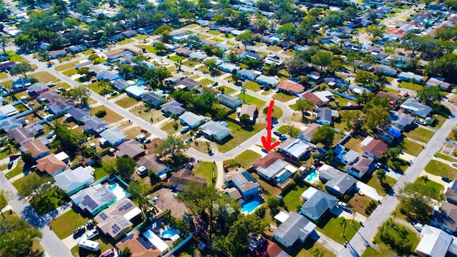 bird's eye view featuring a residential view