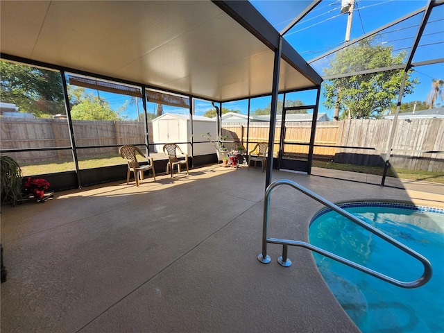 unfurnished sunroom featuring a wealth of natural light