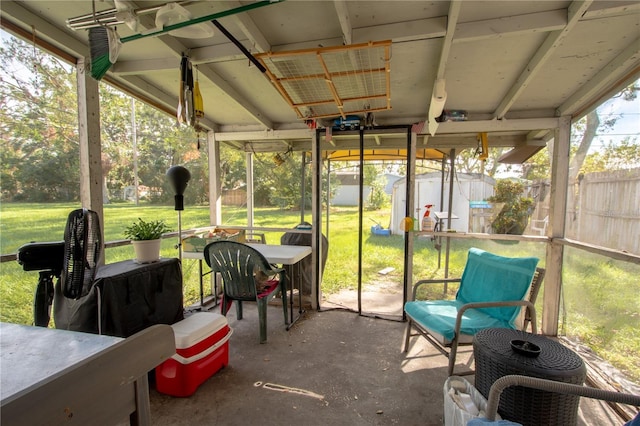 view of unfurnished sunroom