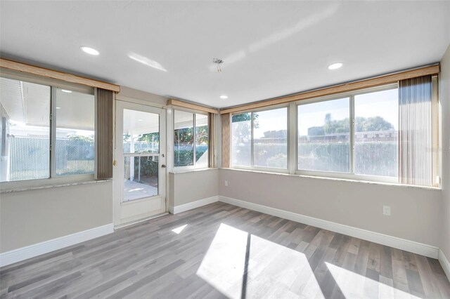 empty room featuring light wood-type flooring