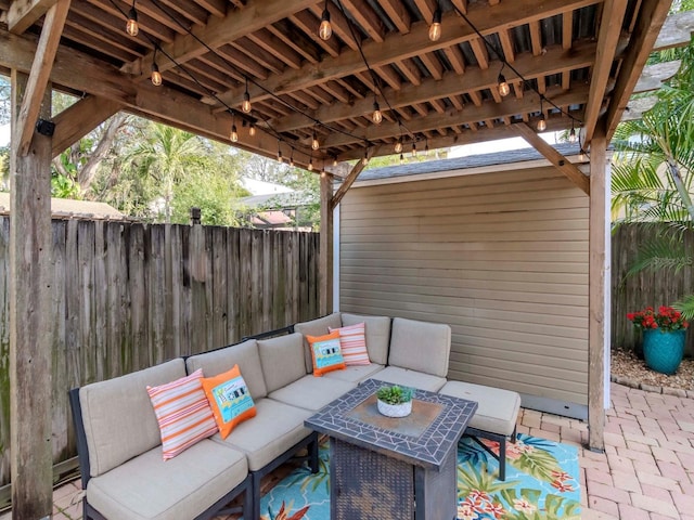 view of patio / terrace with an outdoor living space