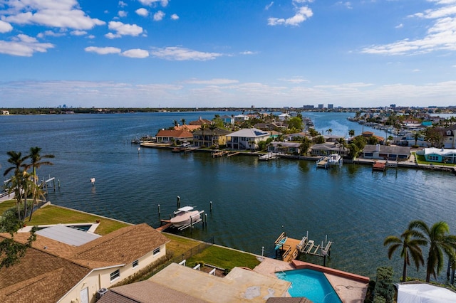 view of water feature featuring a boat dock