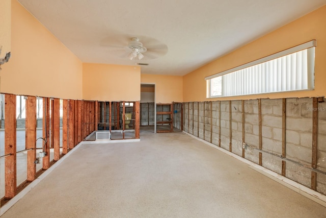 spare room with ceiling fan