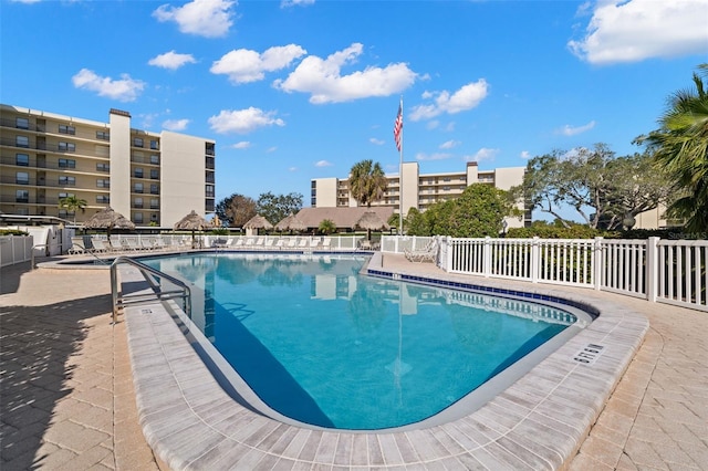 view of pool with a patio