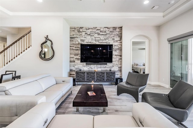 living room featuring hardwood / wood-style flooring