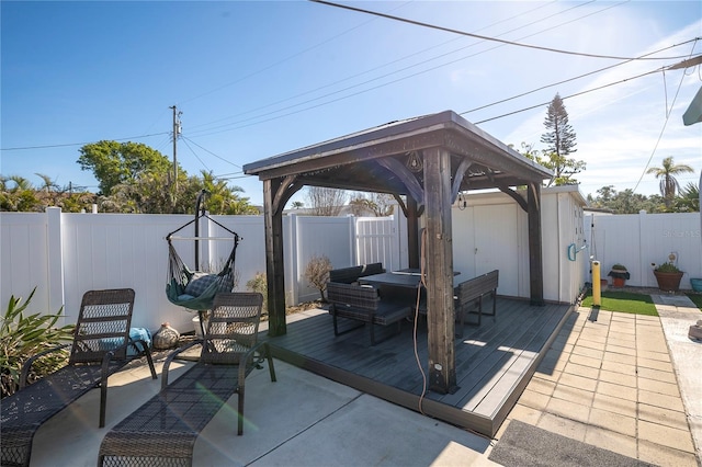 view of patio / terrace with a gazebo