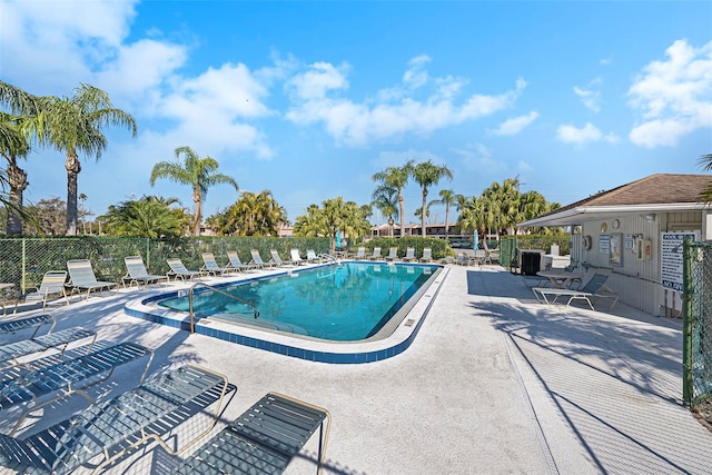 view of pool featuring a patio