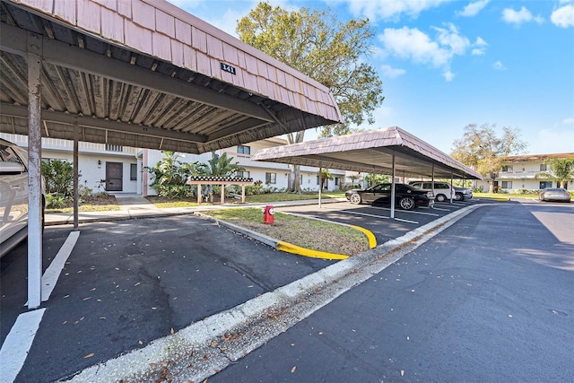 view of car parking with a carport