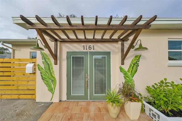 entrance to property with french doors