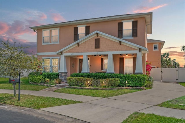 craftsman inspired home featuring a porch