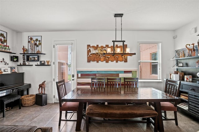 view of tiled dining room