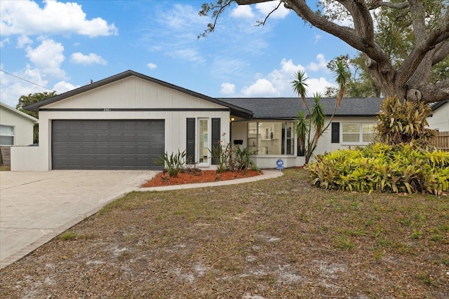 ranch-style home with a garage