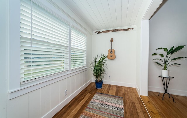 living area with dark wood-type flooring