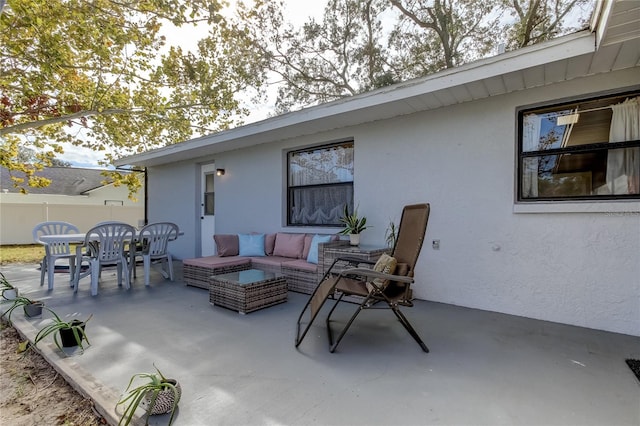 view of patio / terrace with an outdoor living space