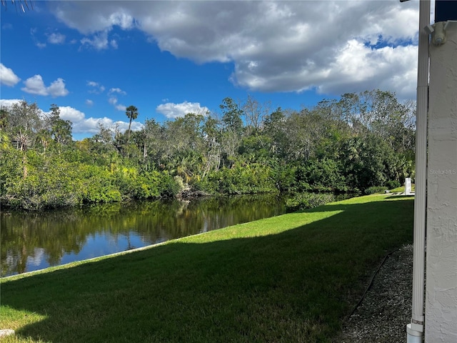 view of yard featuring a water view