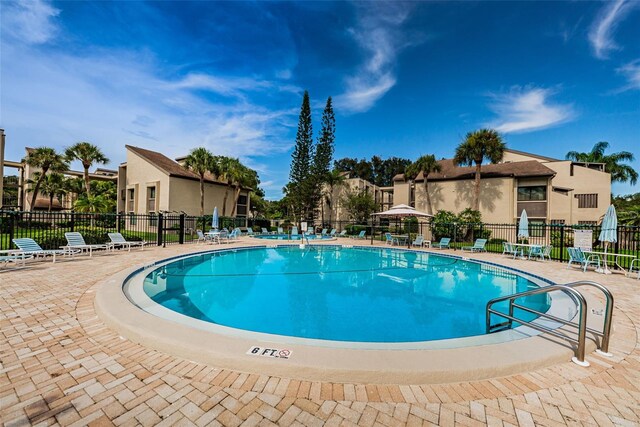 view of pool featuring a patio area