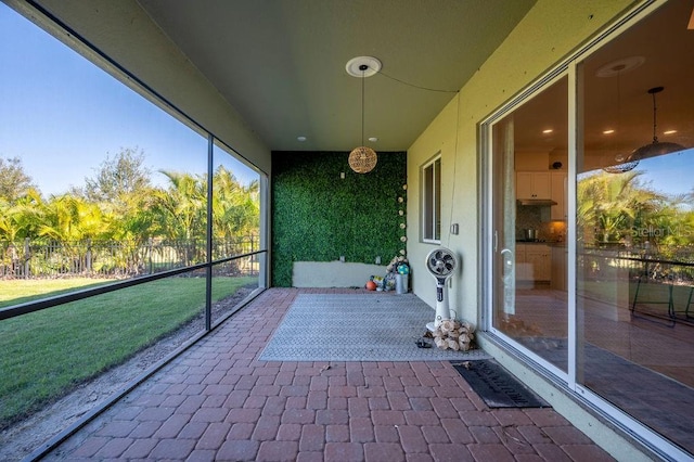 view of unfurnished sunroom