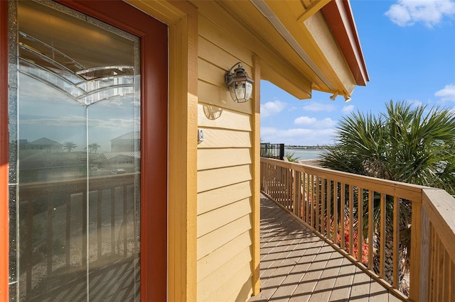 balcony with a water view