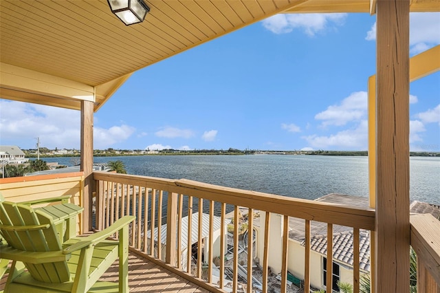 balcony with a water view