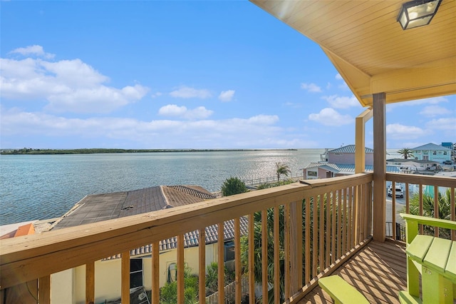 balcony with a water view