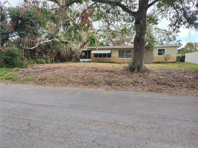 view of single story home