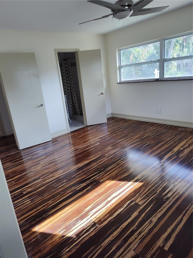 spare room with ceiling fan