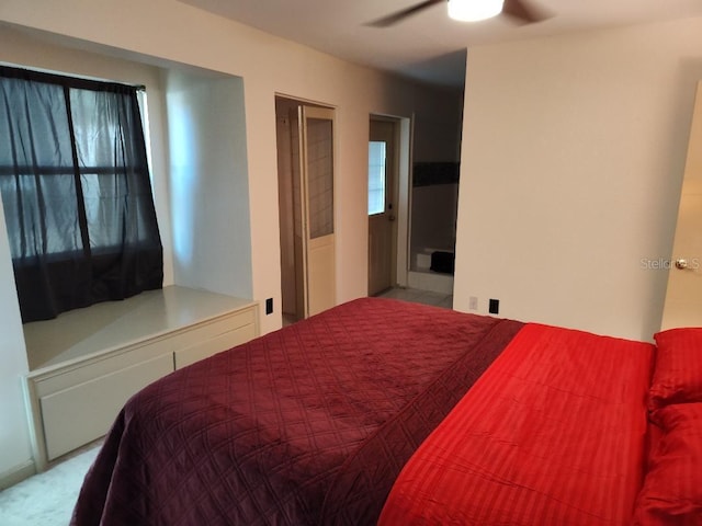 bedroom featuring ceiling fan