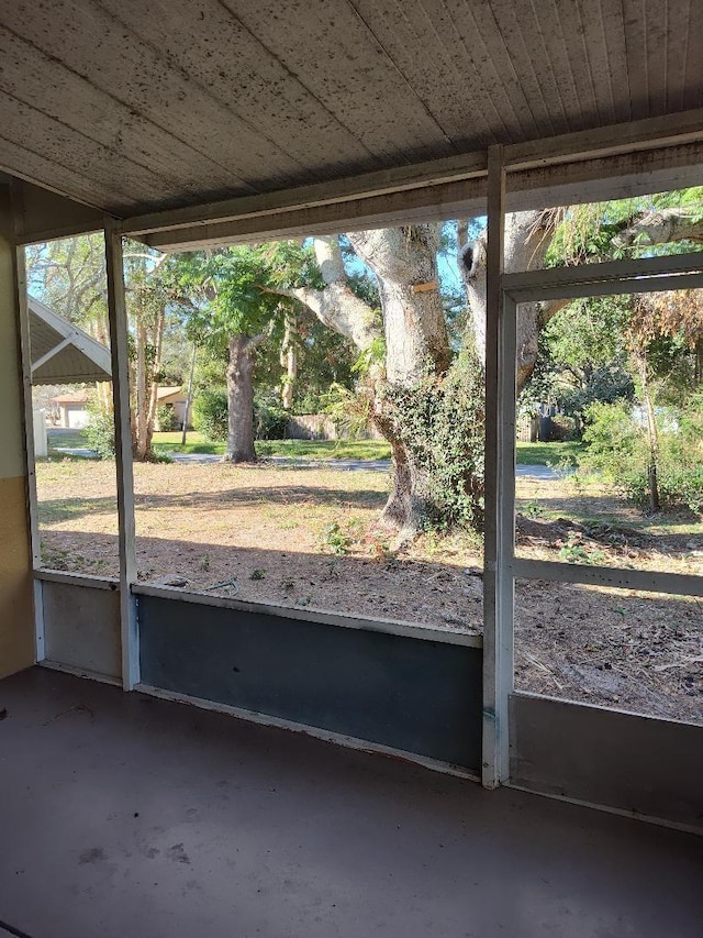 view of unfurnished sunroom