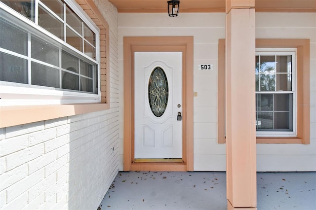 view of doorway to property