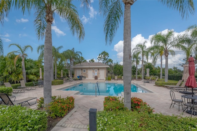 view of pool with a patio area