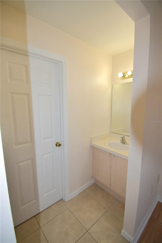 bathroom featuring vanity and tile patterned floors