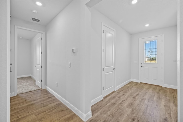 foyer featuring light wood-type flooring