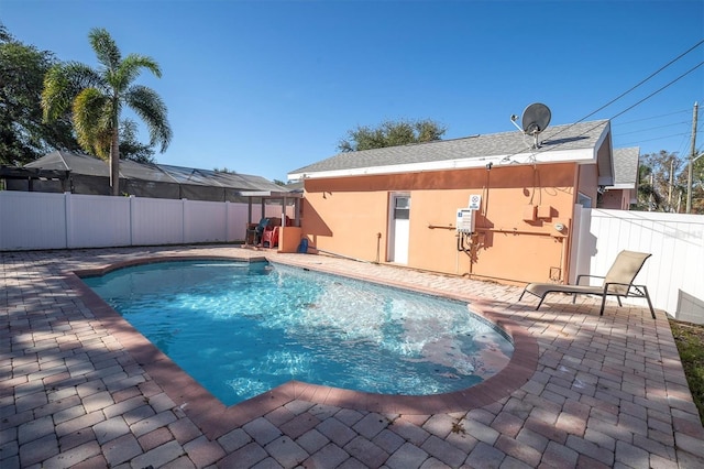 view of pool featuring a patio