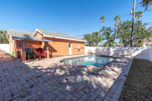 view of pool featuring a patio