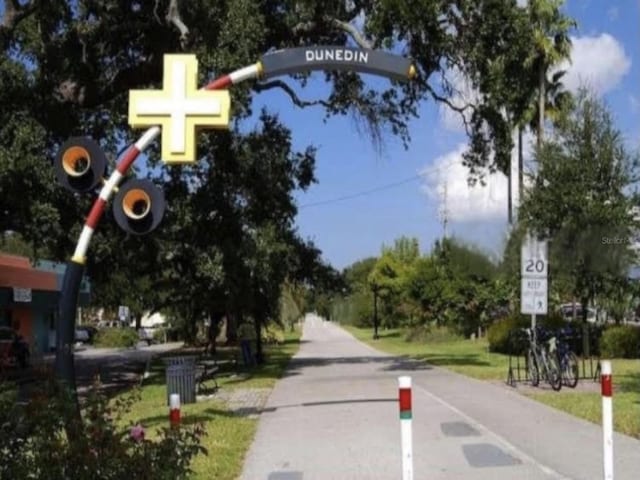 view of road featuring traffic signs