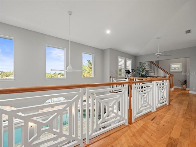 hall featuring light wood-type flooring