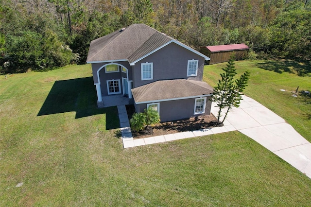 view of front of property with a front yard