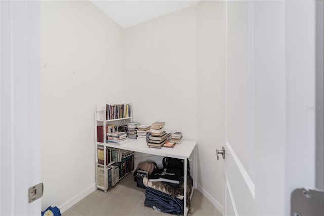 interior space featuring light tile patterned floors