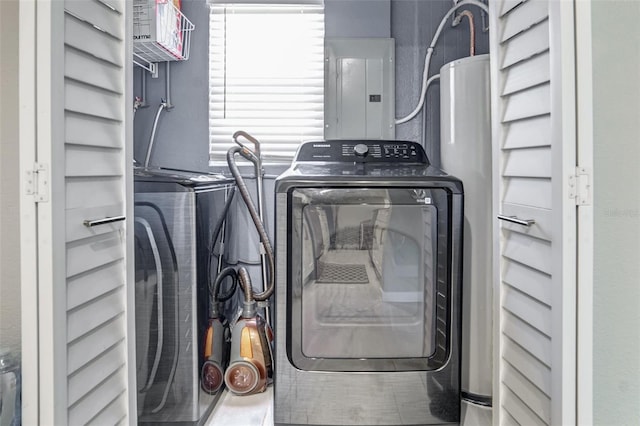 washroom featuring separate washer and dryer and electric panel