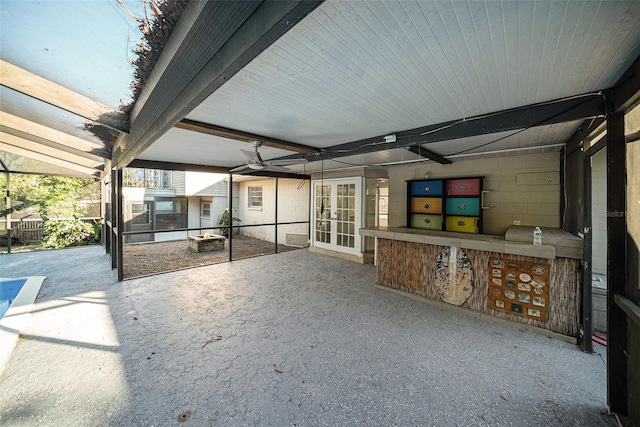 view of patio featuring french doors