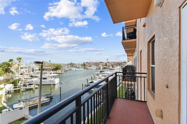 balcony with a water view