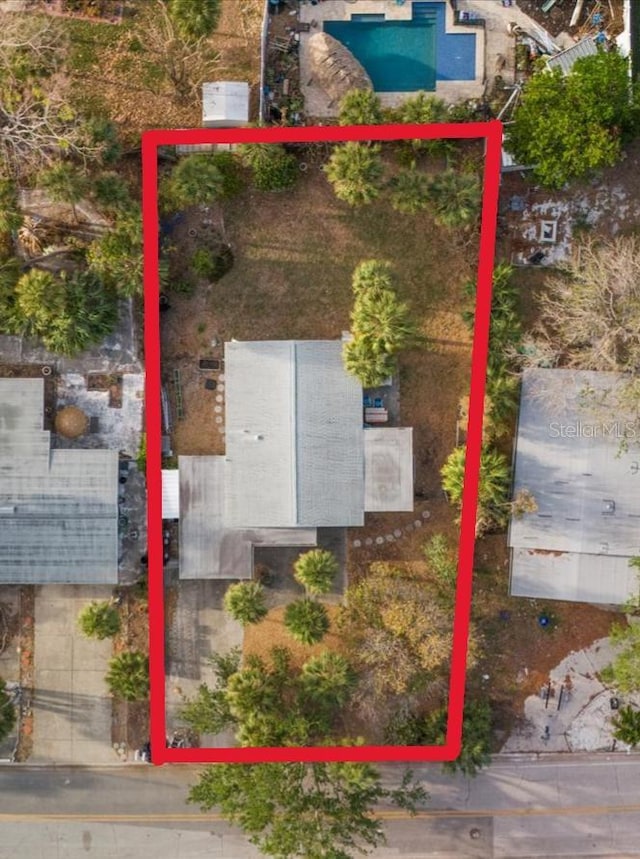 3863 Belle Vista Dr E, St Pete Beach, FL 33706 - view of property location featuring a pool and property boundaries highlighted