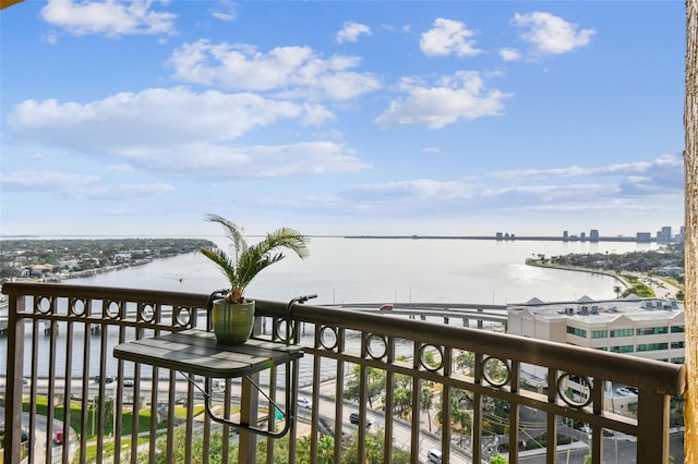 balcony with a water view